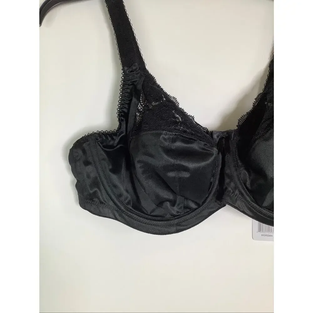 Elomi Women's 36DDD Black Morgan Stretch Lace Bow Banded Underwire Bra C12-2